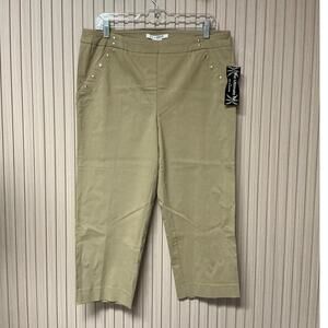 Zac & Rachel Chino Stretch Pull-On Crop Pants Size 14